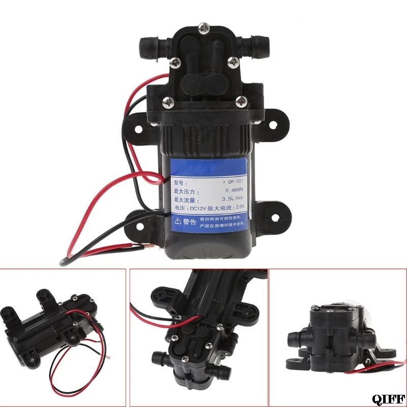 DC 12 В 3.5L/мин 0.48MPa 70 PSI диафрагма высокого давления самовсасывающий водяной насос Mar28