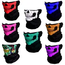 Маска с черепом, бандана, велосипедный шлем для велоспорта, маска для шеи, маска для лица, половина лица, Пейнтбол лыжи, спортивная повязка на голову, военные игровые маски