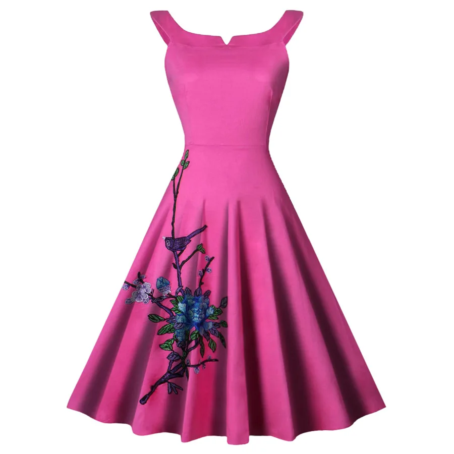 Женское платье без рукавов элегантное с вышивкой весна лето 2018|embroidery dress|spring and