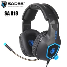 SADES SA818 компьютерные игровые наушники PC Gamer гарнитура для PS4 Xbox one контроллер ноутбук мобильный телефон с микрофоном бас шлем