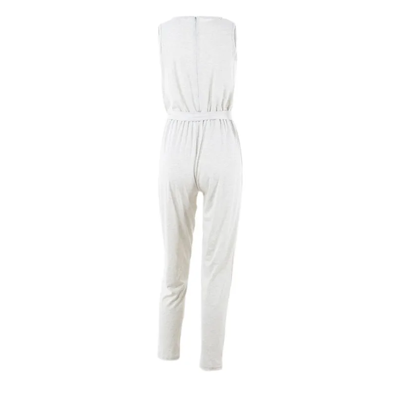 Simple Bow Jumpsuit Sexy Sleeveless Straps Jumpsuits Suits New Elastic Solid Jumpsuit Long Pants Slim Romper Black White Blue
