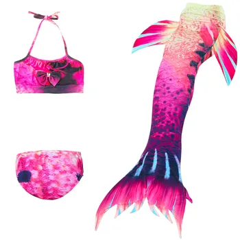 

Little Mermaid Tails For Swimming Girls Swimsuit Kids Children Swimmable Suit Bikini Bathing Fancy Wear No Monofin