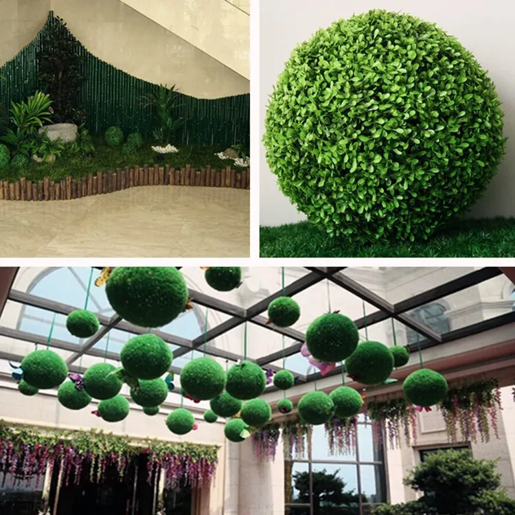 Декоративная искусственная трава шар пластиковый лист эффект Висячие Зеленая Трава шар украшение искусственный Топиарий в форме шара в 5 размерах