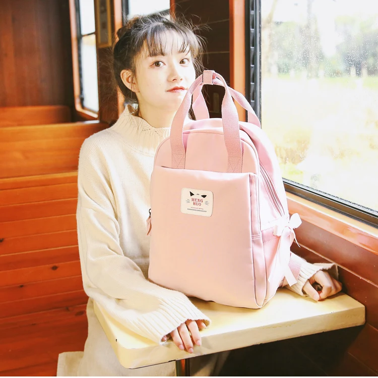 Menghuo Fashion Backpack Women Cute Bow Backpacks for Teenager Girls School Bags Mochilas Feminina Rucksack Mochilas Mujer 2018_01