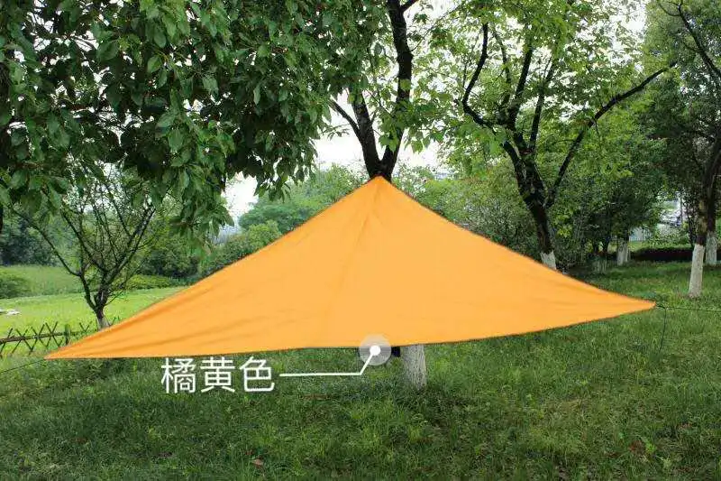 3M/4M Triangle Waterproof Outdooor SunShade Sail Garden Patio Pool Camping Shade Awning Canopy Sunscreen UV Block - Color: Orange