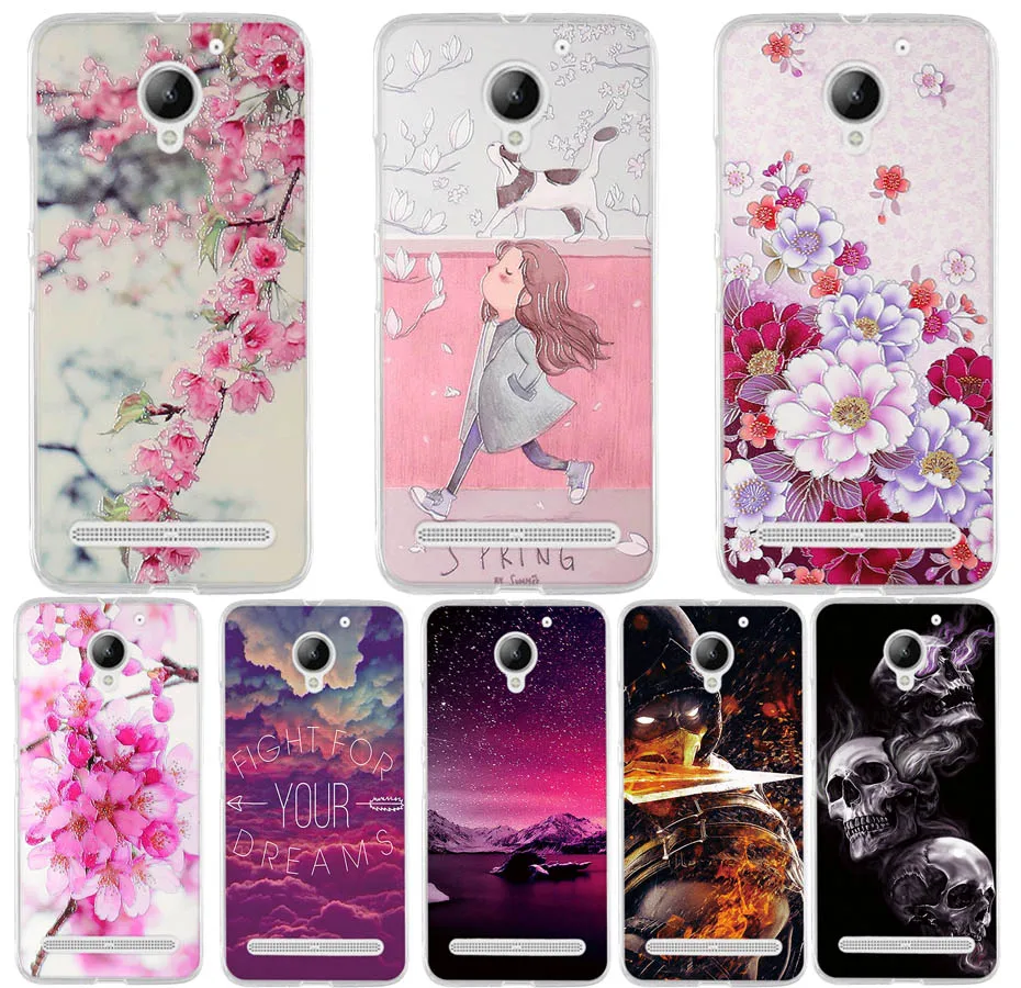 

For Lenovo Vibe C2 Power Case Silicon Phone Case For Lenovo C2 k10a40 5.0" Soft TPU 3D Flower Silicone Cases Mobile Phone Bag