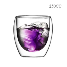 250cc двойными стенками Стекло Кофе кружка Чай пива чашка ручной работы творческой прозрачного термостойкого Посуда для напитков Copo caneca к criativa