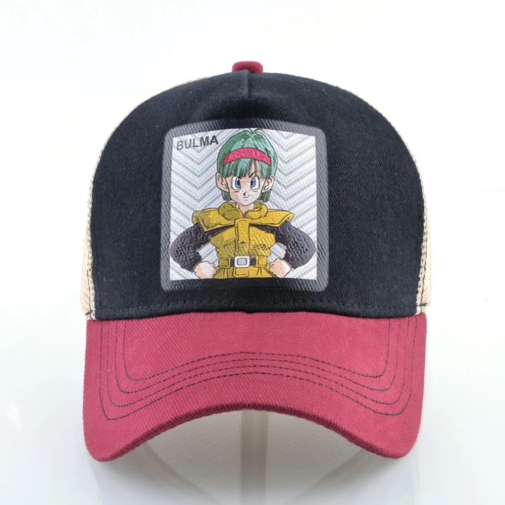 Summer Men's Mesh Trucker Hats Anime Character BULMA Women Baseball Cap Men Snapback Hat Adjustable Gorras TMDH101