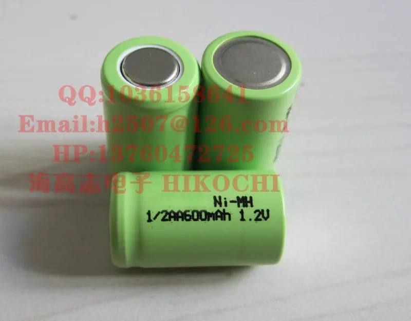 

Rechargeable cylindrical NI-MH Battery 14250 600mah 1.2v 1/2AA