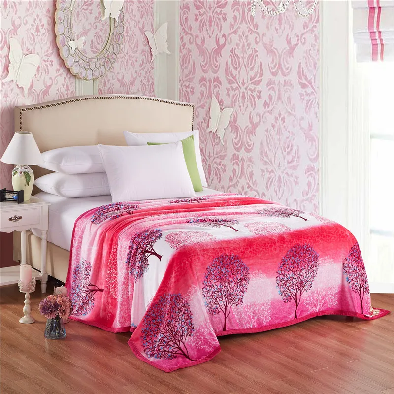

Colorful trees printed summer soft Blankets fashion flannel plaids single/twin/full/queen nap blanket or winter warm bedsheet
