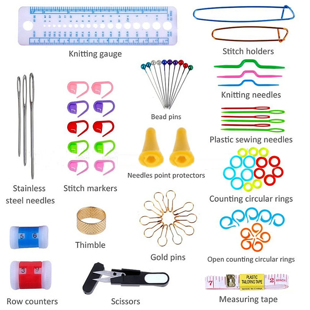 Спицы для вязания Ткачество инструменты для вязания крючком набор пряжей DIY Вышивка Швейные Инструменты сумка тупые иглы стежок маркер Вязание Калибр