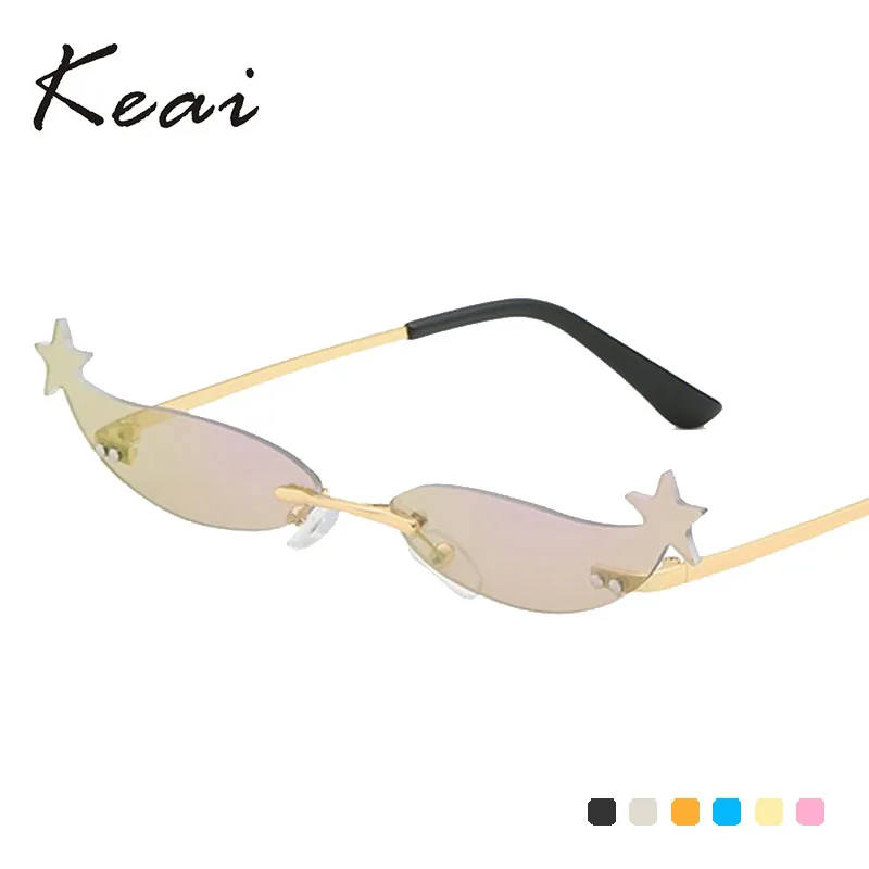 Fashion Cat eye Small Stars Mirror Sunglasses For Women Luxury Brand Designer Eyewear Shades Ladies Sun Glasses UV400
