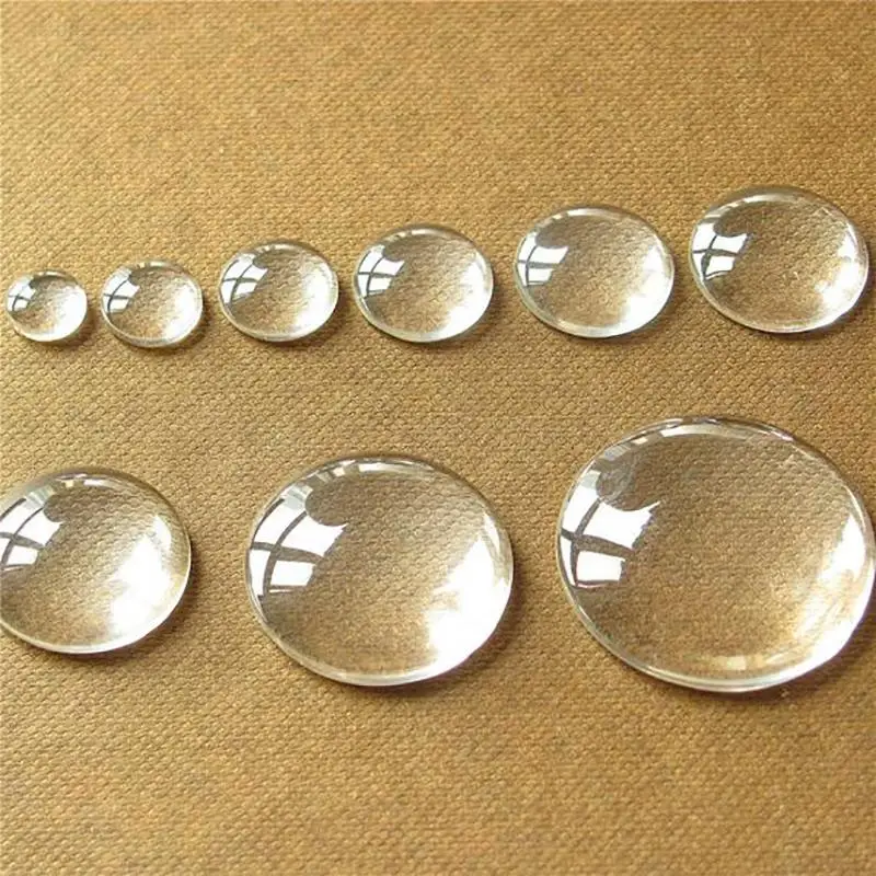 

10Pcs 8/10/12/14/16/18/20/25/30mm Clear Glass Round Cabochon Flat Back Transparent Dome For Jewelry Findings DIY Components