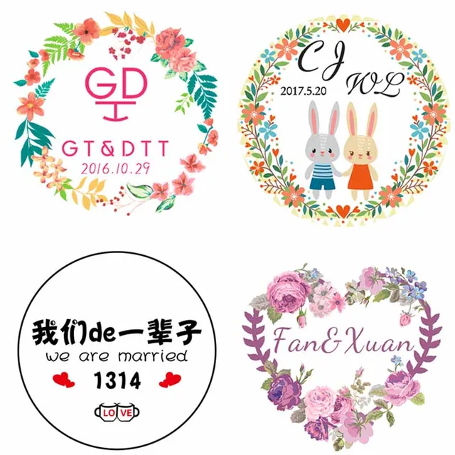 120pcs Personalized Wedding Stickers Custom Candy 120pcs Personalized Wedding Stickers Custom Candy Sticker Label Logo Party Favors Labels Supplies