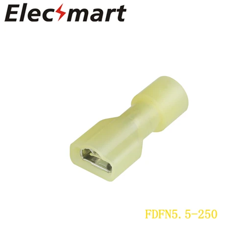 

FDFN5.5-250 Copper insulating NYLON brass Female Insulated Insulated Spade joint Cable Wire Connector 100PCS/Pack