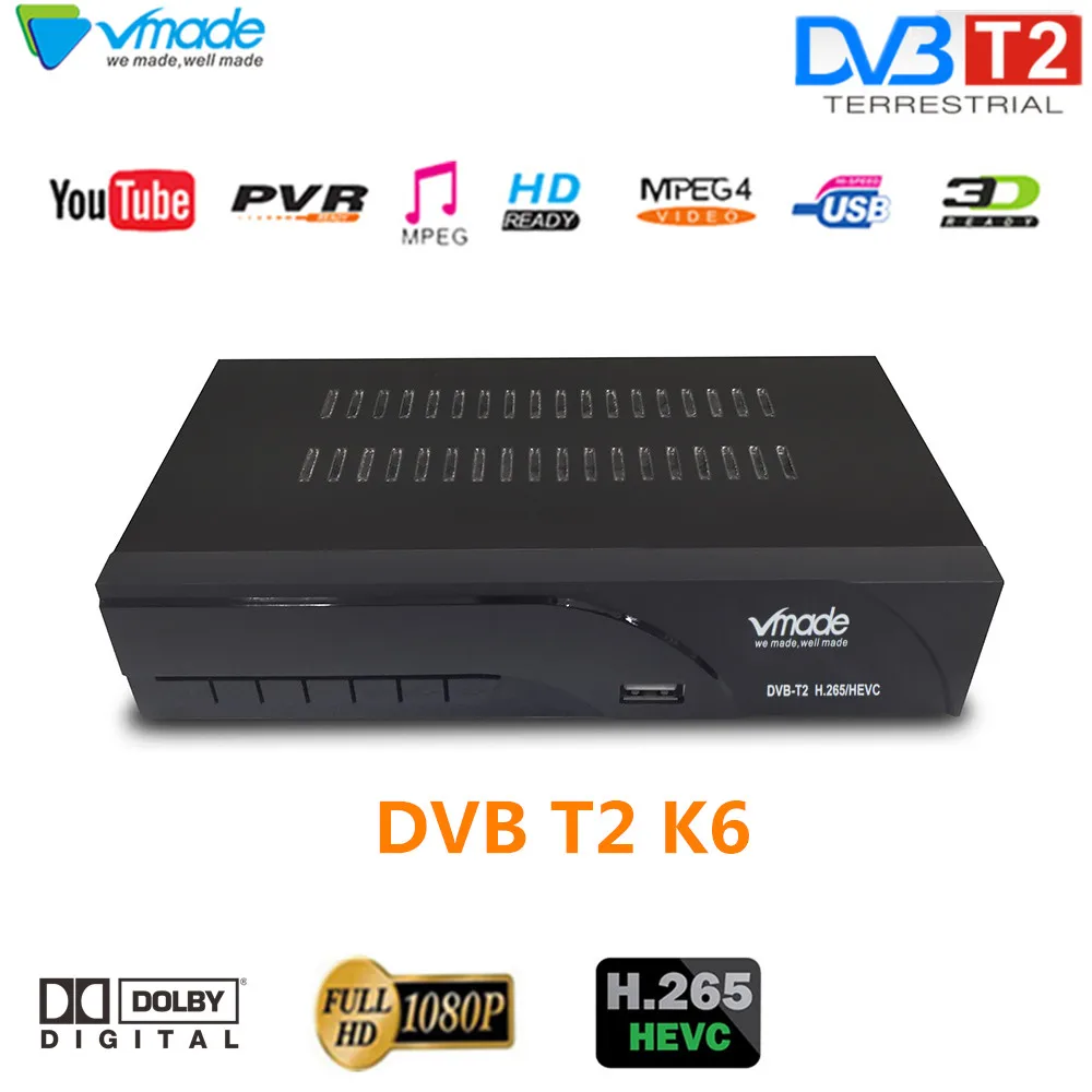

DVB T2 HD Digital terrestrial tv receiver H.265 DVB T2 K6 support youtube dobly AC3 DVB TV Box Built-in network port TV Decoder