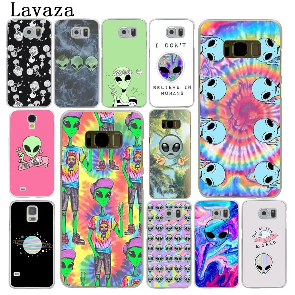

Lavaza Trippy Alien emoji Hard Phone Case for Samsung Galaxy S6 S7 Edge S8 S9 S10 Plus S10e Cover