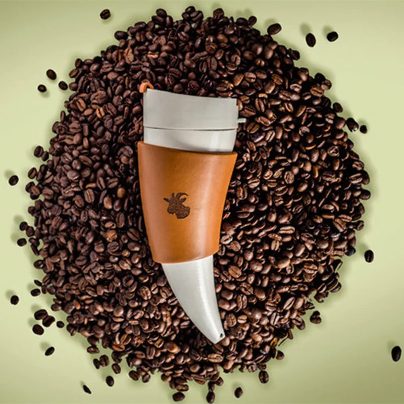 

Stainless Steel Vacuum Bottle Creativite Goat Horn Coffee Mug Sports Thermos Cup Croissants Cup Direct Drinking Drop Shipping 20