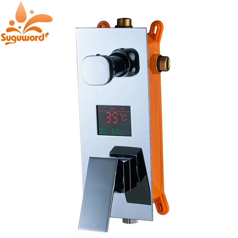 

Shower Set Replace Mixer Valve 2/3 Ways water Shower Faucet Spool with Temperature Display Shower Time Show
