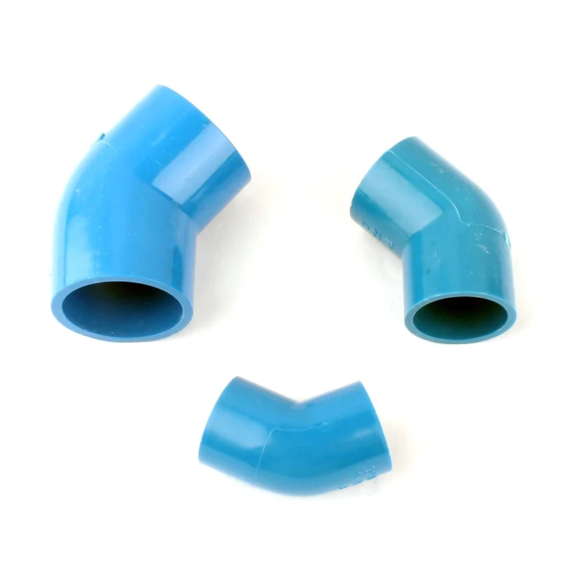Внутренний диам. 20 мм 25 мм 32 мм 40 мм 45 градусов колено трубы разъемы синий ПВХ прочный шланг адаптер трубка для полива сада соединение