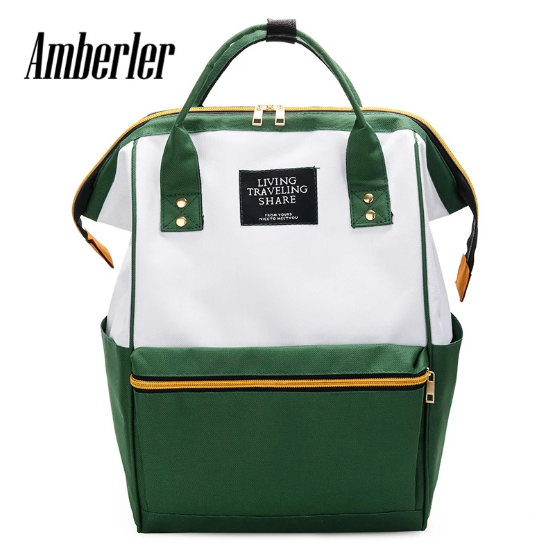 

Amberler Women Backpack Canvas Students School Bags For Teenage Girls High Quality Ladies Large Capacity Travel Laptop Backpacks