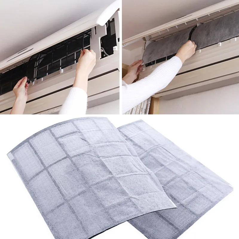 

Air Cleaning Filter Dust Control Household Practical 2 Sheet Dustproof Paper Convenient Livingroom PET Air Conditioning Filter