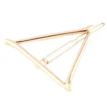 Прекрасный Простой выдалбливают Геометрия Треугольники Золотой зажим для волос Шпилька заколка