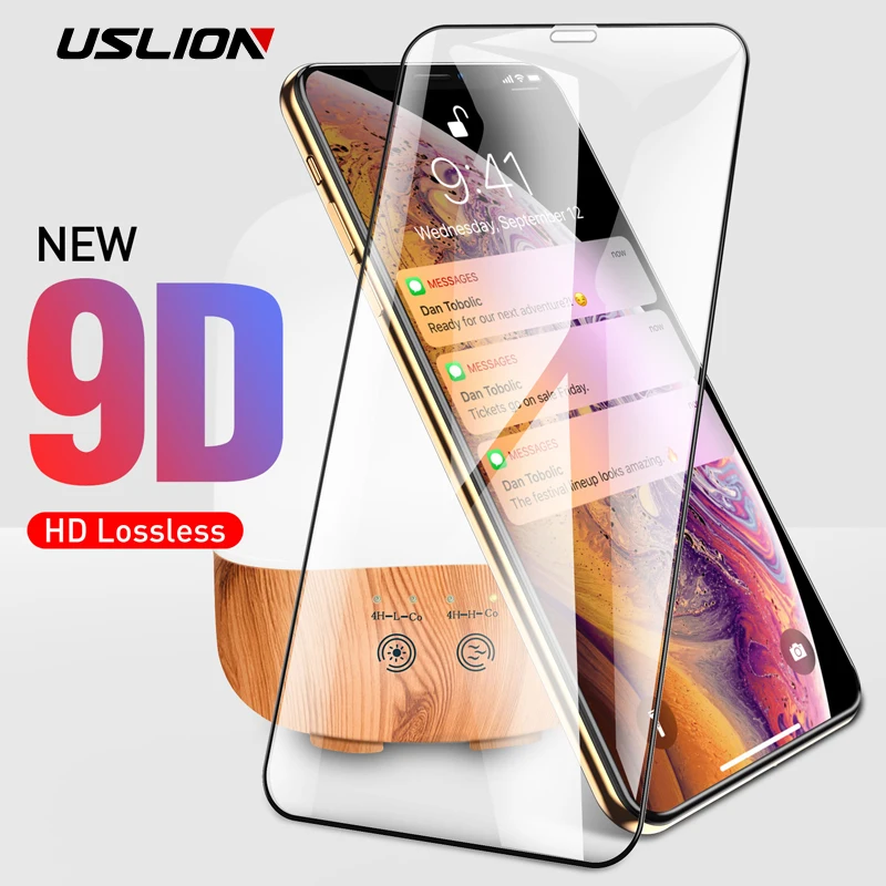 USLION 9D Защитное стекло для HUAWEI P30 20 10 LITE Защита экрана Honor 8 7A 7X полное покрытие