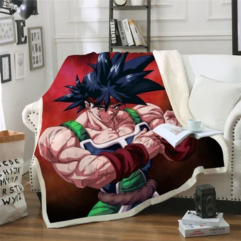 

New 2019 Muscle Anime Printed Velvet Plush Throw Blanket Bedspread for Kids Girls Sherpa Blanket Travel Couch Quilt Cover