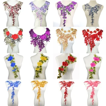 

1Pc Flower Venise Lace Neckline Collar fabric Dress Applique Motif Blouse Sewing Trims DIY Custome Decoration Accessories