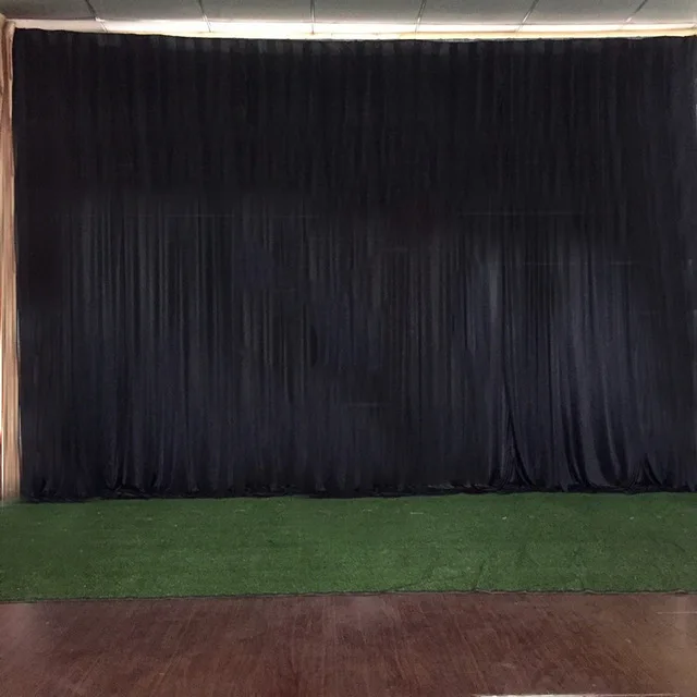

5x5M Ice Silk Black Backdrop for Event Party Stage Decoration Background Curtain
