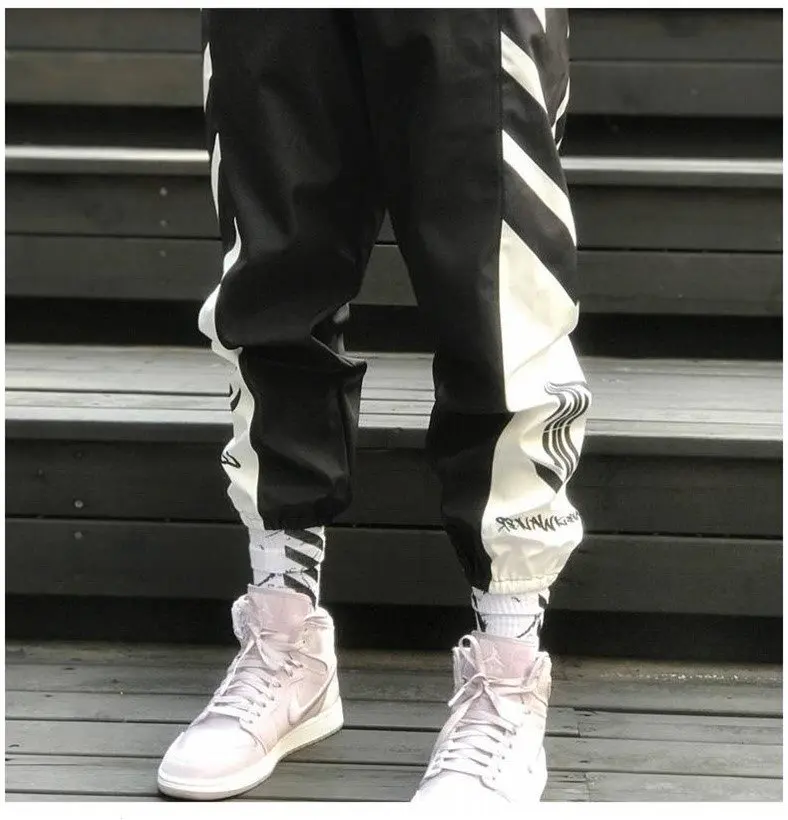 Мужские летние уличные повседневные Хип-хоп джоггеры корейский стиль панк свободные штаны женские винтажные спортивные штаны S-3XL Прямая поставка