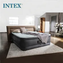 INTEX роскошный двойной двухслойный воздушный матрас линия Тяговая воздушная кровать толстый коврик Встроенный Электрический насос 64486