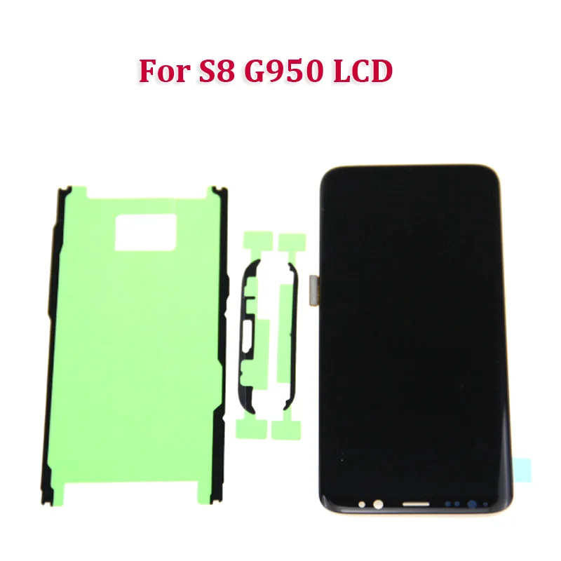 LCD for Samsung Galaxy S8 plus G955 LCD Display Touch Screen Digitizer Assembly for Galaxy S8 G950 G950F Repair Spare Parts - Цвет: S8 no frame Black