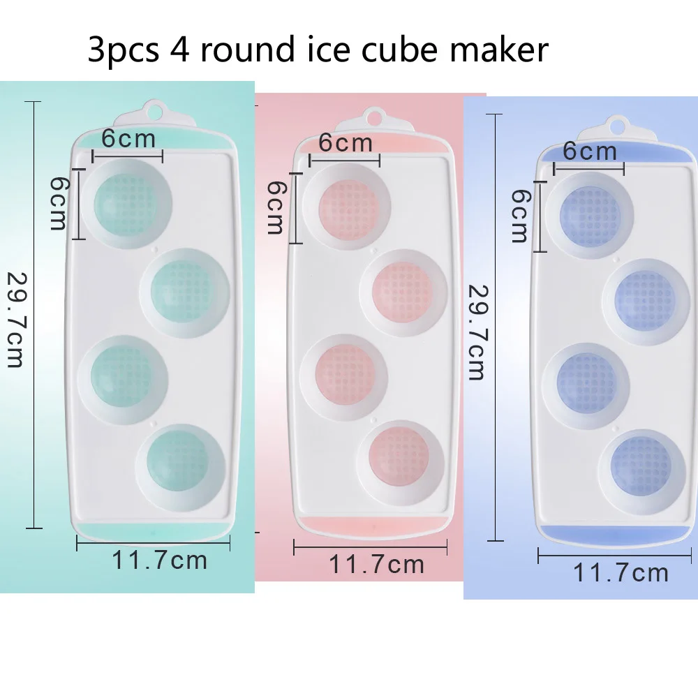 3-pack 4/21/36 силиконовые полости Ice поднос для льда с влагозащищенная Съемная крышка, легко вынимается стекируемые самодельный лед производитель кубиков - Цвет: C