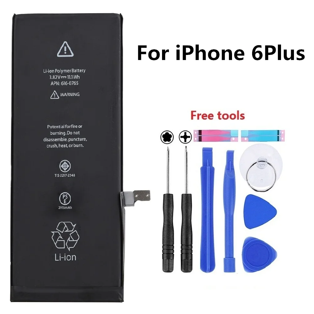 

For iPhone 6p 6Plus battery for Apple iPhone 6 Plus 6Plus 6P 2915mAh + Free Tools Kit sticker