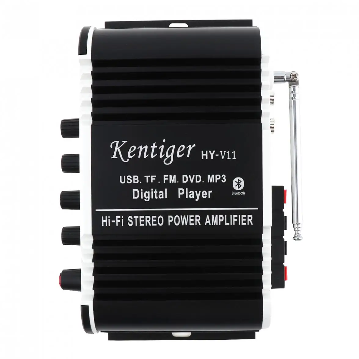 Kentiger V11 2CH Universal HI-FI Bluetooth Car Audio Power Amplifier DC12V 5A FM Radio Player Support SD USB DVD MP3 Input