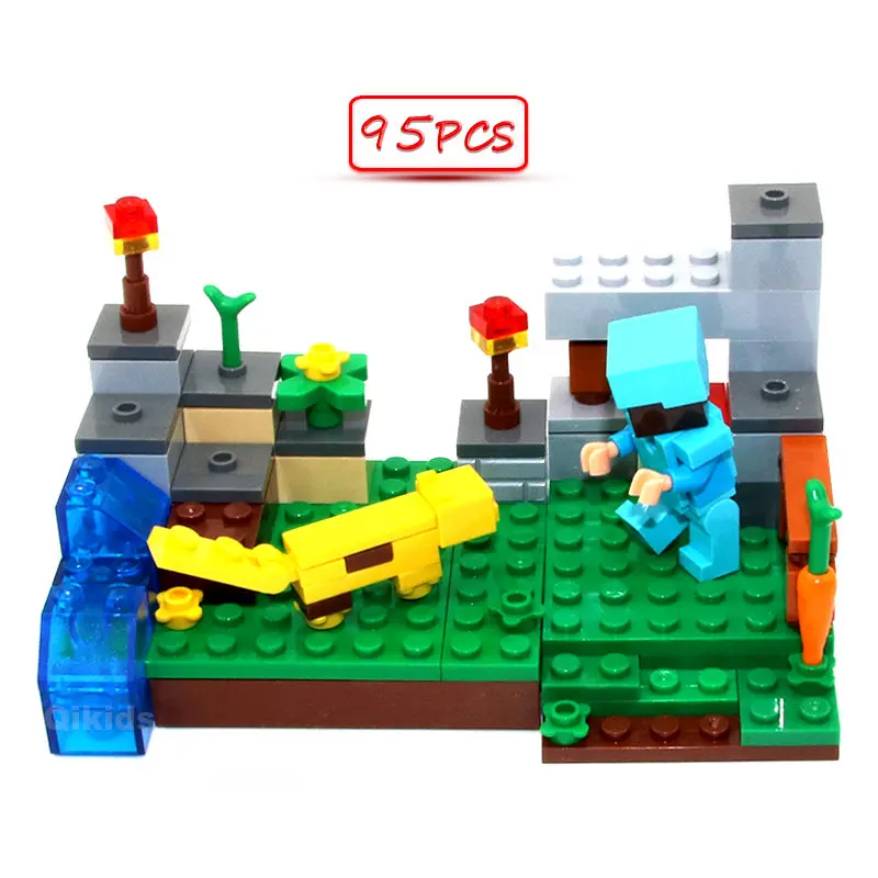 My World Minecrafted Figures Building Blocks 4 in 1 DIY Garden Bricks Compatible LegoING Minecrafted City Educational Toys For Kids (6)