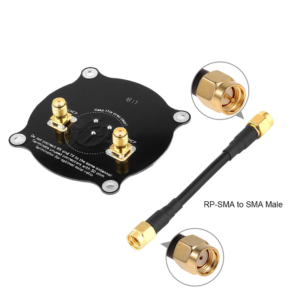 

5.8GHz Triple Feed Patch RC Antenna SMA RP-SMA Directional Circularly Polarized Antenna for FPV Racing Drone Quadcopter