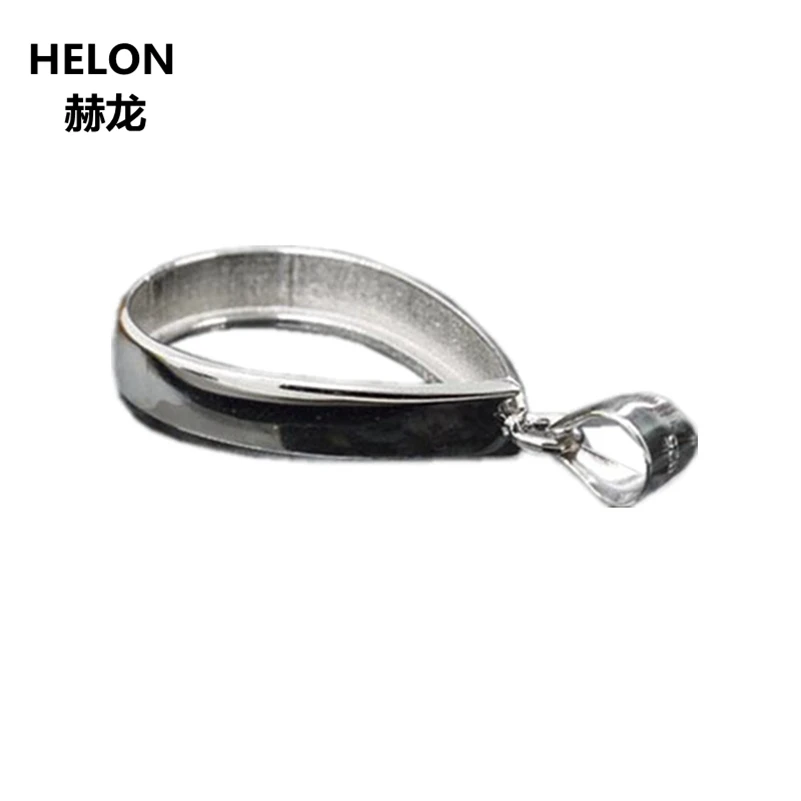 

100% 925 Sterling Silver Pendant 16x22mm Pear Cabochon Semi Mount Pendant for Women Fine Jewelry DIY Stone