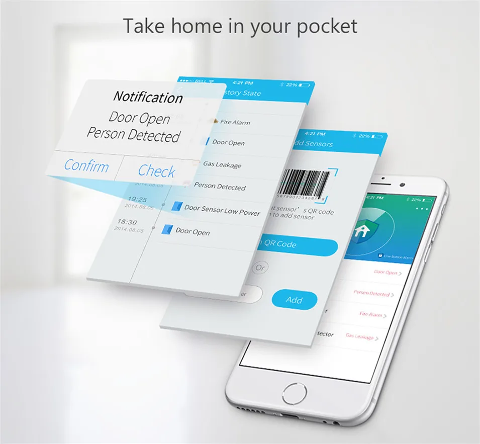 11---2018 New Broadlink S2 Wifi Alarm Kit,Wireless Motion Detector Door Sensor Key Fob Remote Control by IOS Andriod for Smart Home