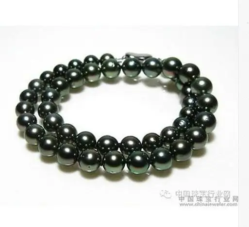 free shipping AAA 18&quot10-11MM PEACOCK GREEN PEARL NECKLACE silver clasp | Украшения и аксессуары