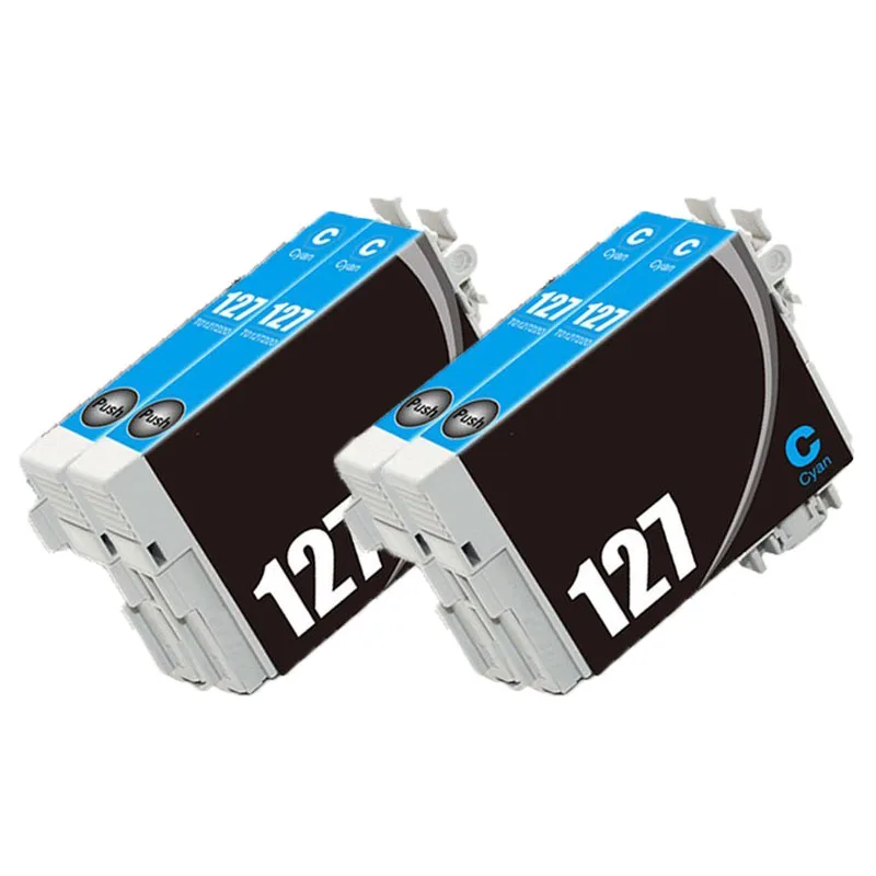 4 Упак. 127 чернильный картридж совместим с Epson Stylus NX625 NX530 WorkForce 633 630 635 840 645 WF-7010 WF-7510