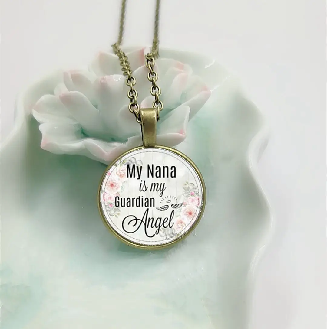 

2018 Ne'w Grandma Is My Guardian Angel, Memory Charm, Memory Lost Grandma, Memory Necklace