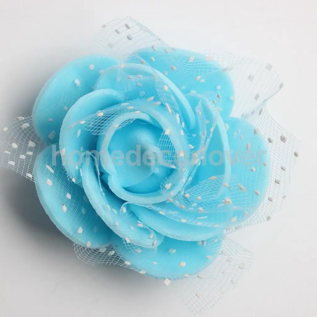 50 Pieces Many Color Mini Artificial Foam Mesh Rose Flower Heads Embellishment for Wedding Crafts 4cm