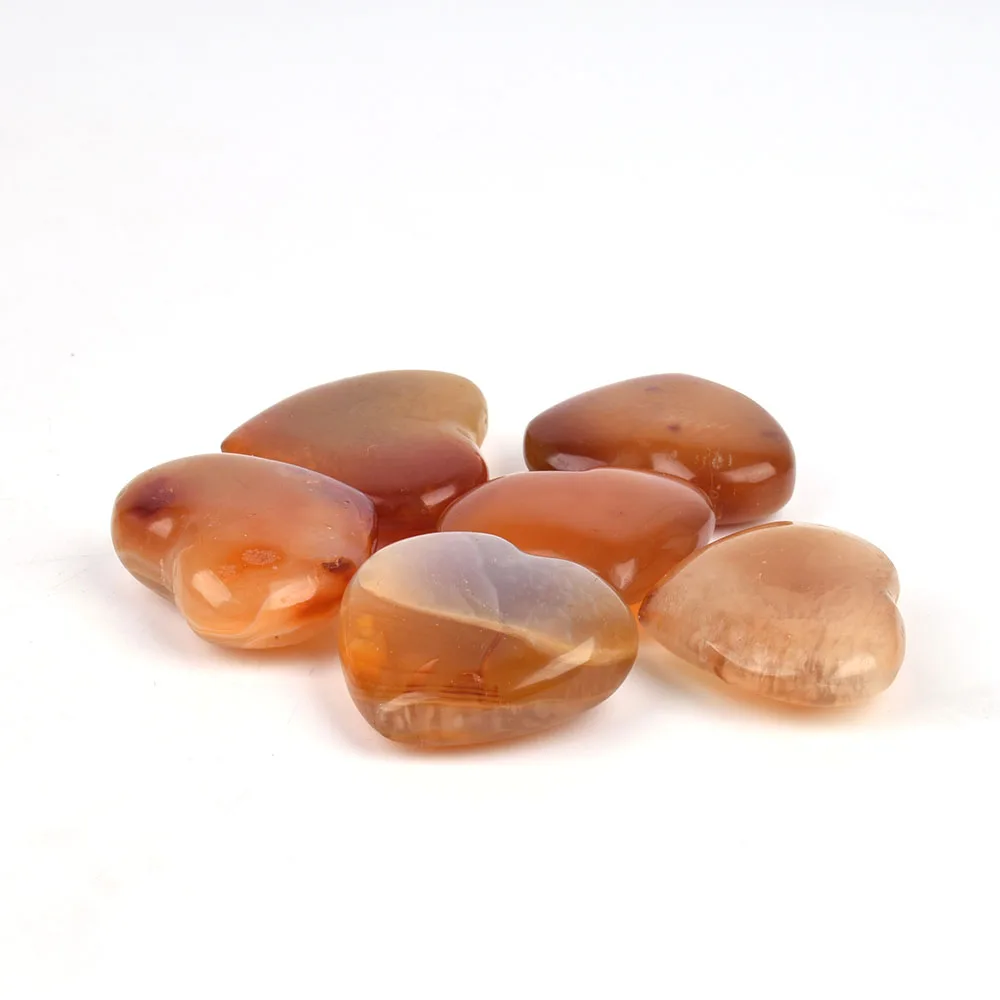 

6Pcs Natural Red Agate Crystal Chakra Heart Shaped Madagascar Energy Reiki Sample Specimen Magic Health Healing Dreamlike Gift
