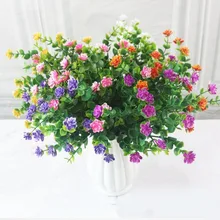 Искусственные цветы на открытом воздухе растения кустарники Самшит пластиковые листья поддельные кусты зелени окно домашний Двор Сад Свадебный декор