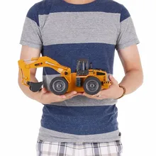 Большой симулятор электрический RC экскаватор 2,4 г 43 см 6CH 360 градусов Поворот экскаватор на дистанционном управлении модель 1/18 металлический сплав RC грузовик