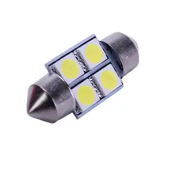 Светодиодный 31 мм 5050 4 SMD Автомобильная сигнальная лампа для чтения чистый белый двойной наконечник супер яркая Автомобильная салонная