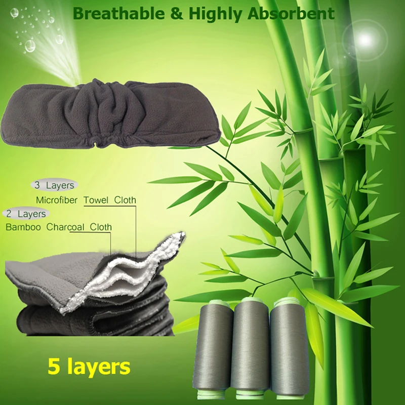Baby Care Newborn Bamboo Diaper Inserts Washable Liner Toddler Infant 5